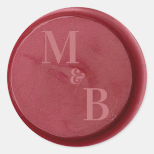 Custom initials wax seal wedding stickers