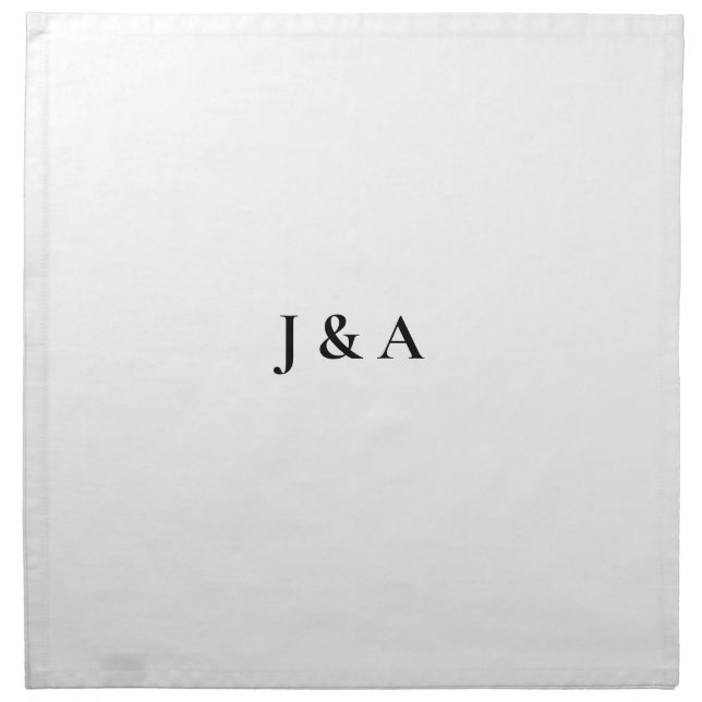 Custom Initials Wedding Napkin (Front)