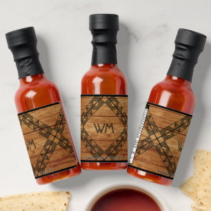  Custom Initials Wood Modern Rustic Farmhouse Chic Hot Sauces