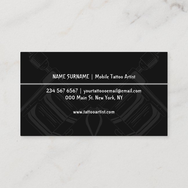 Custom Ink Tattoo Booking Business Card