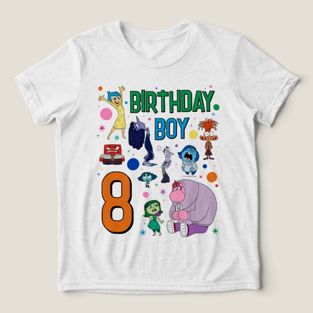 Custom Inside Out 2 Birthday Boy Tri-Blend Shirt (Design Front)