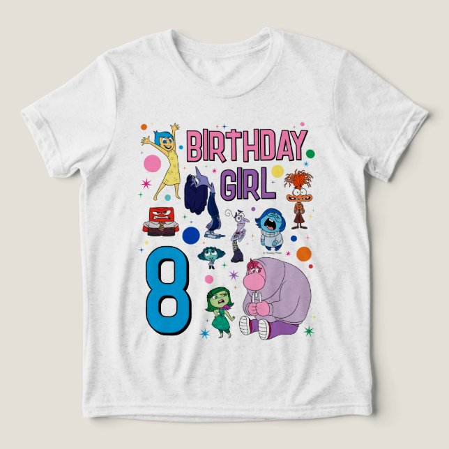 Custom Inside Out 2 Birthday Girl Tri-Blend Shirt (Design Front)