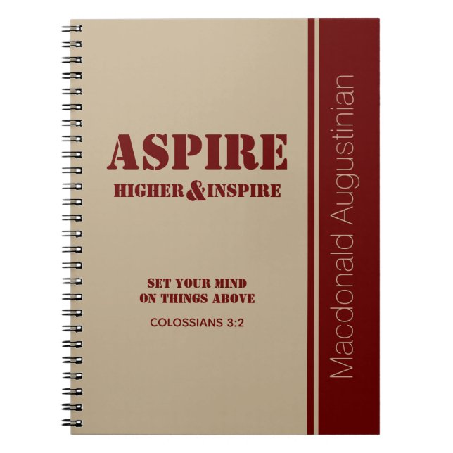 Custom Inspirational ASPIRE Notebook Journal (Front)