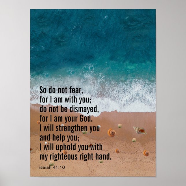Custom Inspirational Bible Verse Beach Poster (Front)