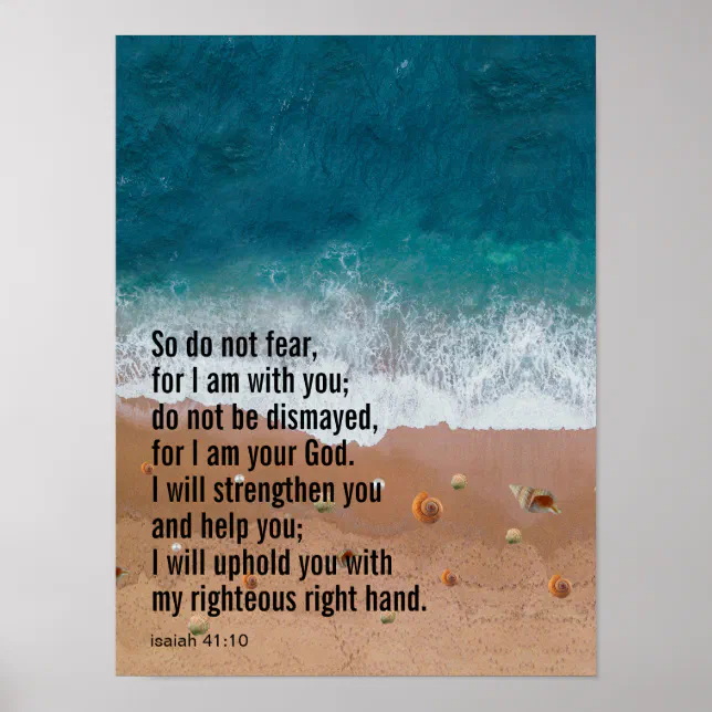 Custom Inspirational Bible Verse Beach Poster | Zazzle