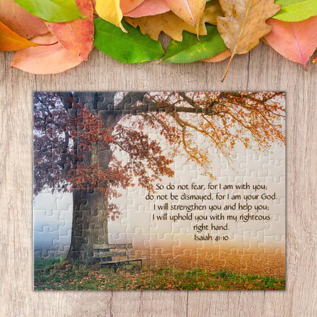 Custom Inspirational bible verse from Isaiah 4110 Jigsaw Puzzle Zazzle