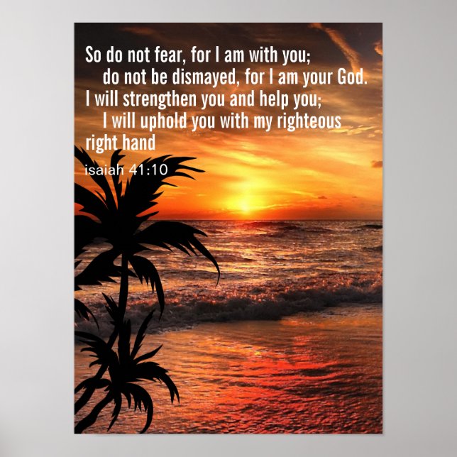 Custom Inspirational Bible Verse Ocean Poster (Front)