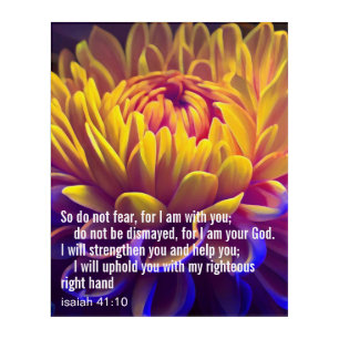 Custom Inspirational Bible Verse Yellow Flower Acrylic Print