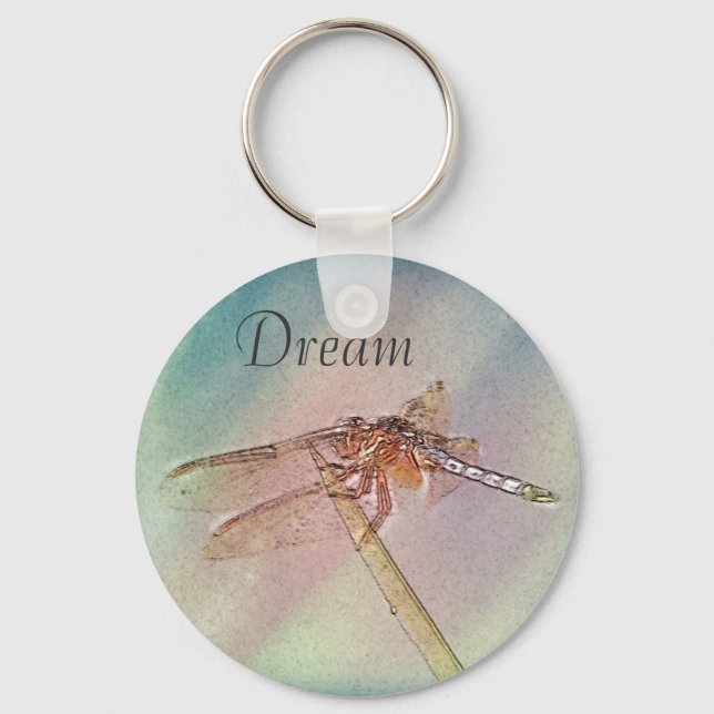 Custom Inspirational Dragonfly Keychain (Front)