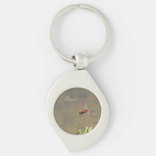 Custom Inspirational Red Dragonfly Nature Keychain