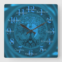 Custom Inspirational Words Yin Yang Square Wall Clock