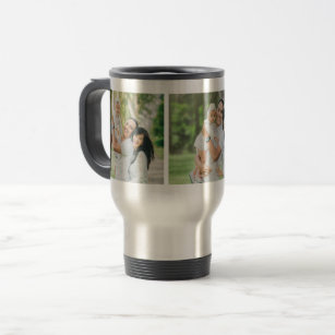 Custom Instagram 3 Photo Personalized Travel Mug