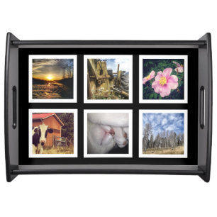Custom Instagram 6 Photo Collage Serving Tray