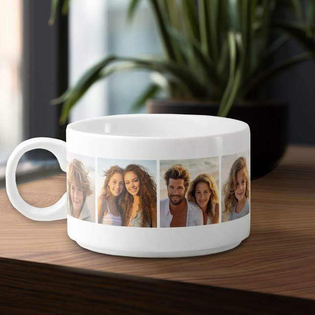 Custom Instagram 8 Photo Collage Bowl (Personalized chili mug with 8 photos)