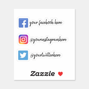 Custom Instagram Facebook Twitter Social Media Sticker