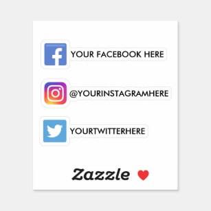 Custom Instagram Facebook Twitter Social Media Sticker