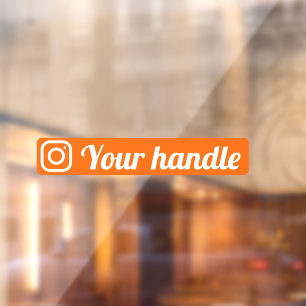 Custom Instagram Logo handle orange Window Cling
