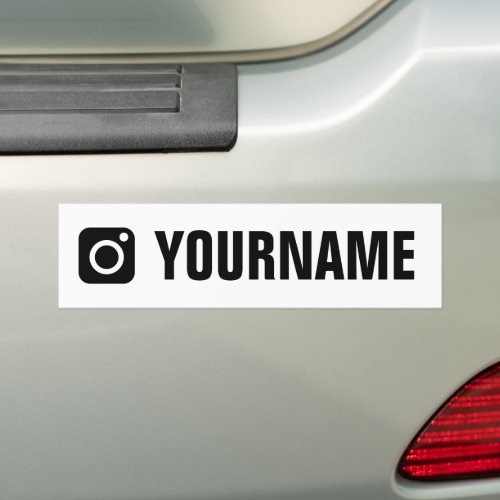 Custom instagram name bumper sticker with logo