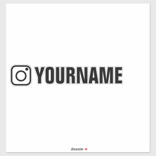 Custom instagram name vinyl car sticker with logo (Sheet)