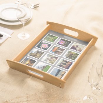 Custom Instagram Photo Collage 12 Pics Serving Tray by PartyHearty at Zazzle