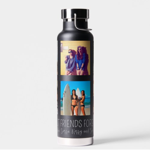 Custom Instagram Photo Collage Black Water Bottle