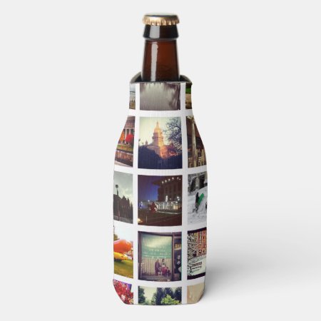 Custom Instagram Photo Collage Bottle Cooler