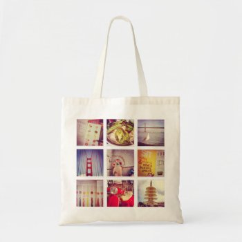 Custom Instagram Photo Collage Budget Tote Bag by bestipadcasescovers at Zazzle