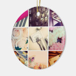 Custom Instagram Photo Collage Ceramic Ornament