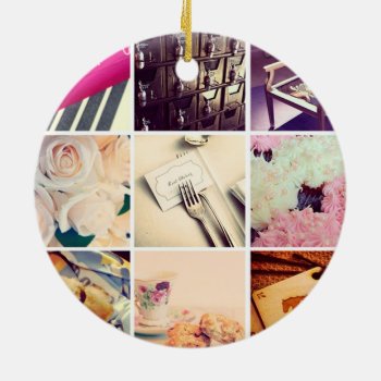 Custom Instagram Photo Collage Ceramic Ornament by bestgiftideas at Zazzle