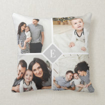 Custom Instagram Photo Collage Family Monogram Throw Pillow Custom Instagram Photo Collage Family Monogram Throw Pillow