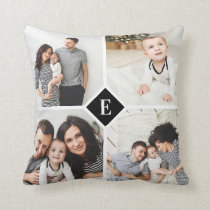 Custom Instagram Photo Collage Family Monogram Throw Pillow Custom Instagram Photo Collage Family Monogram Throw Pillow