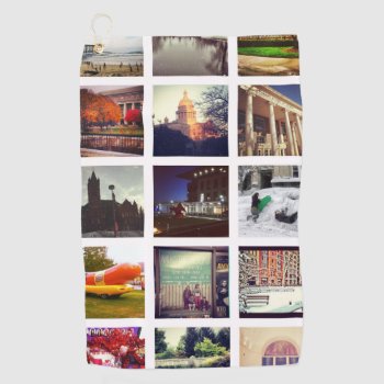 Custom Instagram Photo Collage Golf Towel by bestgiftideas at Zazzle