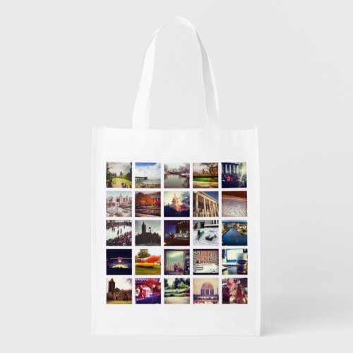 Custom Instagram Photo Collage Grocery Bag