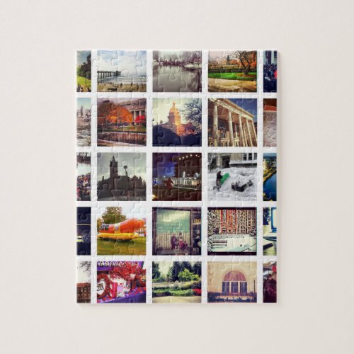 Custom Instagram Photo Collage Jigsaw Puzzle