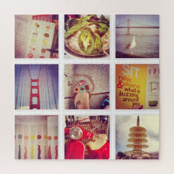 Custom Instagram Photo Collage Jigsaw Puzzle by bestgiftideas at Zazzle