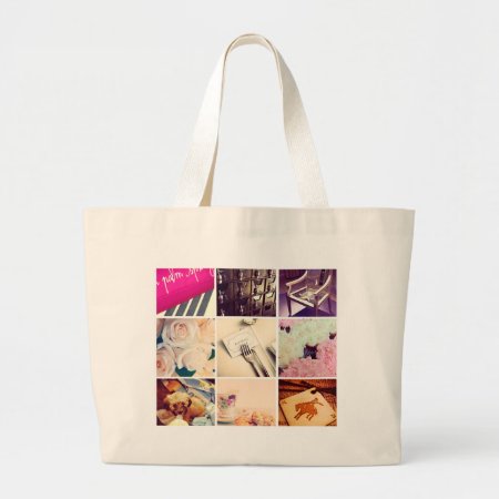 Custom Instagram Photo Collage Jumbo Tote Bag