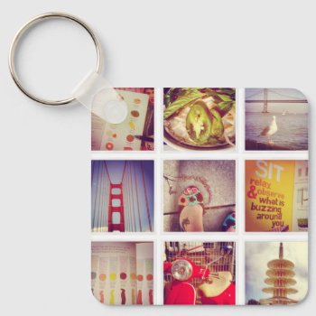 Custom Instagram Photo Collage Keychain by bestgiftideas at Zazzle