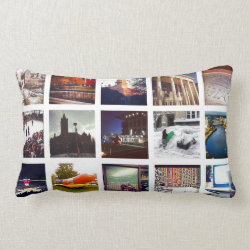 Custom Instagram Photo Collage Lumbar Pillow