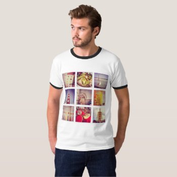 Custom Instagram Photo Collage Mens Ringer T-shirt by bestgiftideas at Zazzle