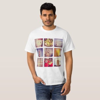 Custom Instagram Photo Collage Men's Value T-shirt by bestgiftideas at Zazzle