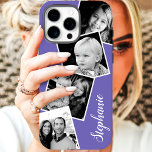 Custom Instagram Photo Collage Personalized Name iPhone 11 Case<br><div class="desc">Custom Instagram Photo Collage Purple Personalized iPhone 11 Case. This trendy modern design features a place for 4 square instagram style photos. Add your name or text to further personalize this custom DIY design and choose your own background color.</div>