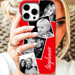 Custom Instagram Photo Collage Personalized Name iPhone 11 Case<br><div class="desc">Custom Instagram Photo Collage Red Personalized iPhone 11 Case. This trendy modern design features a place for 4 square instagram style photos. Add your name or text to further personalize this custom DIY design and choose your own background color.</div>