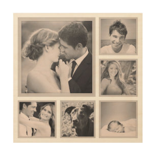 Custom Instagram Photo Collage Print on Wood