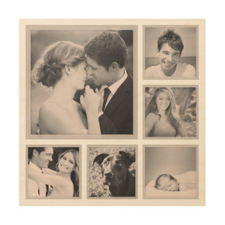 Custom Instagram Photo Collage Print on Wood