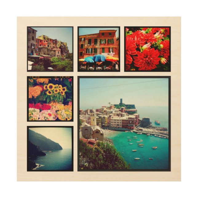 Custom Instagram Photo Collage Print on Wood (Front)