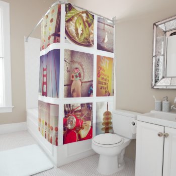 Custom Instagram Photo Collage Shower Curtain by bestgiftideas at Zazzle