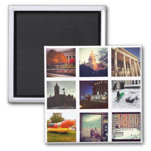 Custom Instagram Photo Collage Square Magnet