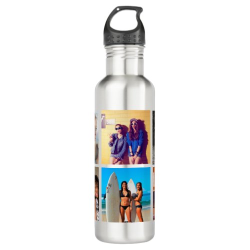 Custom Instagram Photo Collage Stainless Steel Water Bottle