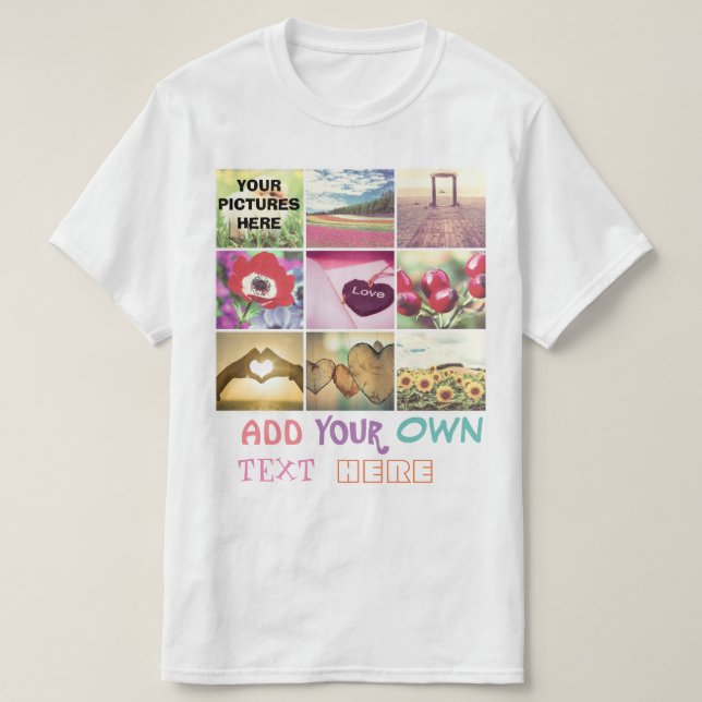 Custom instagram photo collage T-Shirt (Design Front)