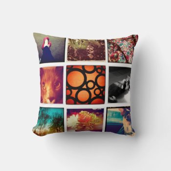 Custom Instagram Photo Collage Throw Pillow by bestipadcasescovers at Zazzle